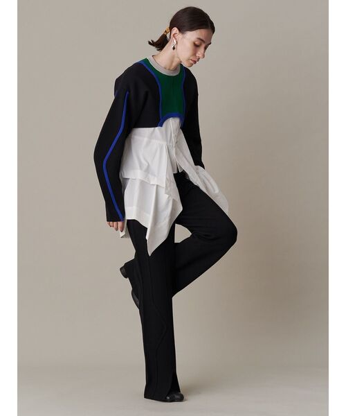 UN3D. ニット MULTICOLOR WAVE LINE SHORT KNIT / マルチカラー 