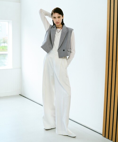 allureville ベスト ジレ ストレッチトロショートジレ