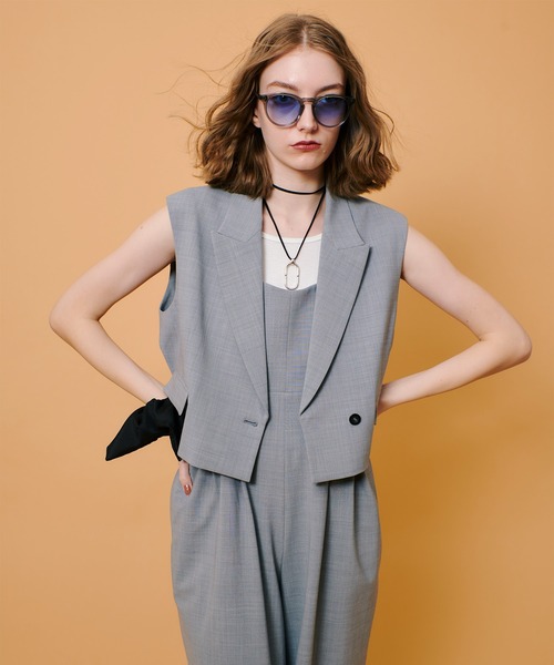 allureville ベスト ジレ ストレッチトロショートジレ
