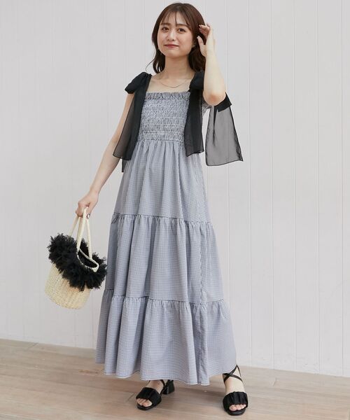 MAJESTIC LEGON ワンピース 2way肩リボンキャミワンピ