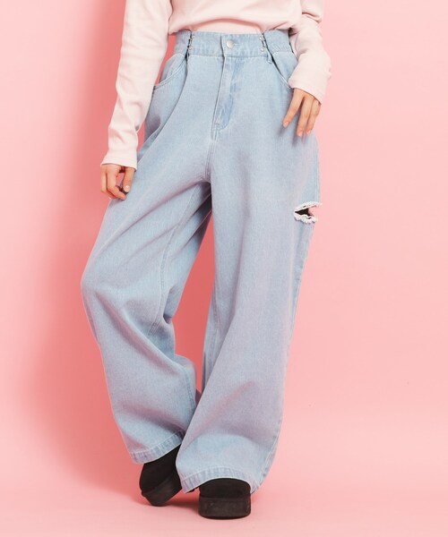 専用✧A新品✧ALGY&ピンクラテ 4点150/160 PINK-latte パンツ サイドカットデニム キッズ 子供服 女の子