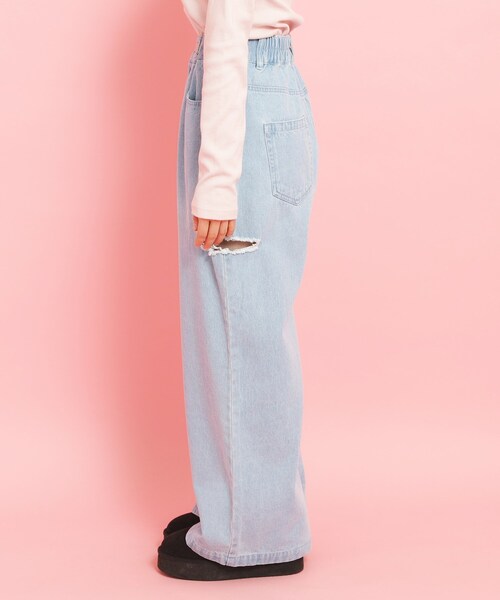 PINK-latte（ピンクラテ） パンツ サイドカットデニム キッズ 子供服