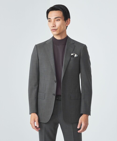 green label relaxingグレー パンツスーツ上下 シングルボタン