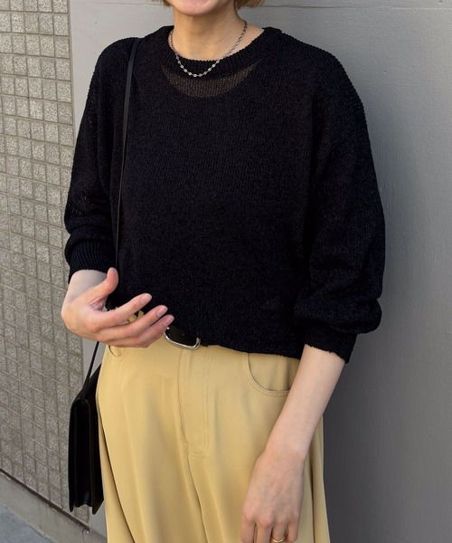 新品 yori ヨリ ビッグ プルオーバー ニット コットン 手洗い可能 重ね着 Audrey and John Wad（オードリーアンドジョンワッド） ニット