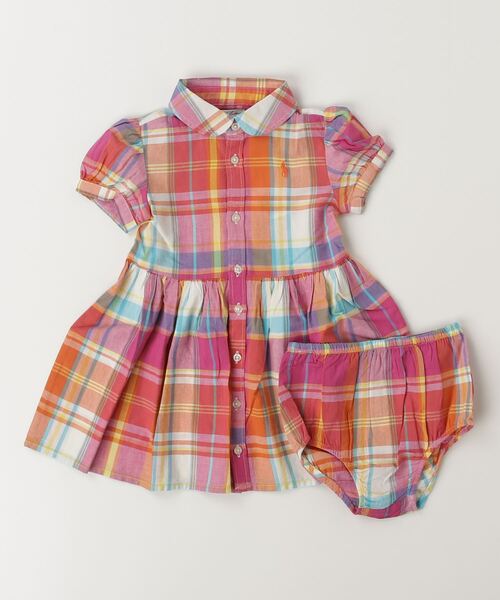SALE【Ralph Lauren】マドラスチェック★クラシックフレアドレス レディース 古着 90s LAUREN Ralph Lauren マドラス チェック