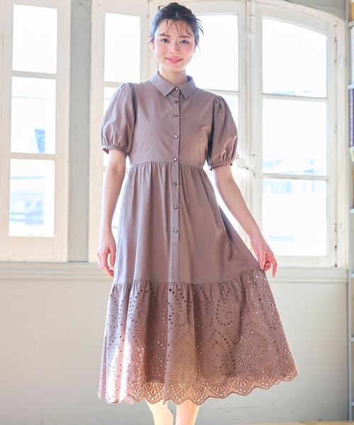 Feroux（フェルゥ） ワンピース 刺繍入りシャツ ワンピース : ZOZOTOWN