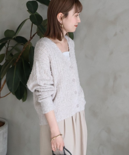 【WHITE】<conte>テープヤーン  カーディガン WHITE】【FREE】<conte>テープヤーン カーディガンの通販 by UNITED