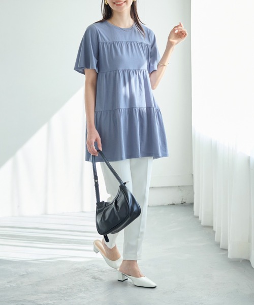 ♥ふんわり可愛い♥チュニック 楽に可愛く！ふんわり綿混ティアードチュニック - ベルーナ【公式】