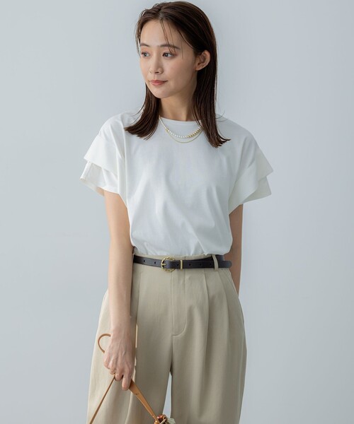 tシャツ GIZAコットンタックスリーブ Tシャツ レディース UVケア・接触冷感】GIZAコットンタックスリーブ Tシャツ / 組曲