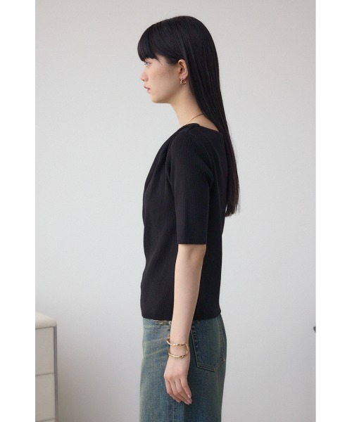 AZUL BY MOUSSY ニット セーター ドレープデザイン5分袖