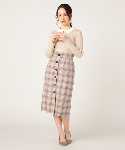 「LAISSE PASSE」 長袖ニット MEDIUM キナリ レディース LAISSE PASSE 「LAISSE PASSE」 長袖ニット MEDIUM ブラウン