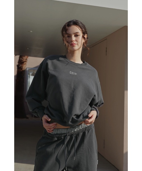 トレーナー スウェット Wellness Message Sweatshirt /メッセージスウェットトップス レディース