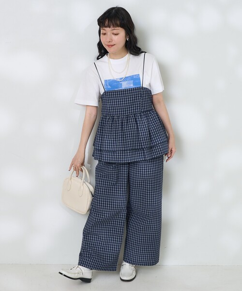 最終値下げ！アンドマリー　キャミソール　チェック柄　完売商品　新品 アンドマリー andmary Samantha ribbon tops キャミの通販 by
