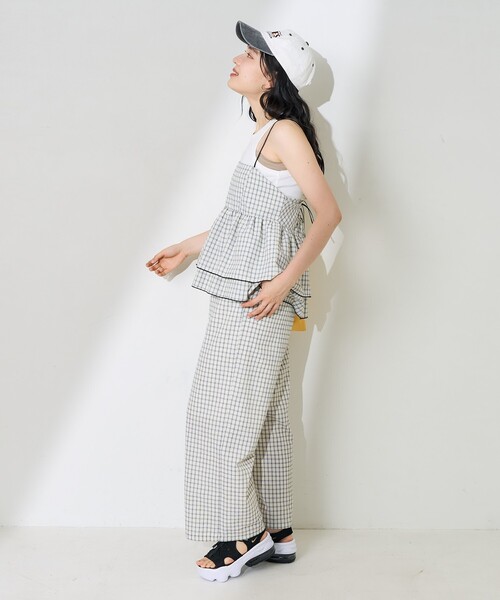 PHEENY  キャミソール　チェック 新品】free's phsase トップス チュニック チェックキャミソール