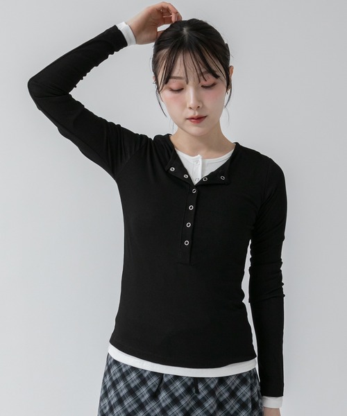 ホームアイホーム ヘンリーネックtシャツ メンズ ロンt 長袖 t