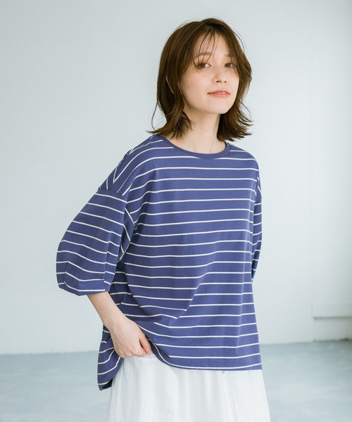 studio CLIP tシャツ USAコットンタックパフスリーブTシャツ