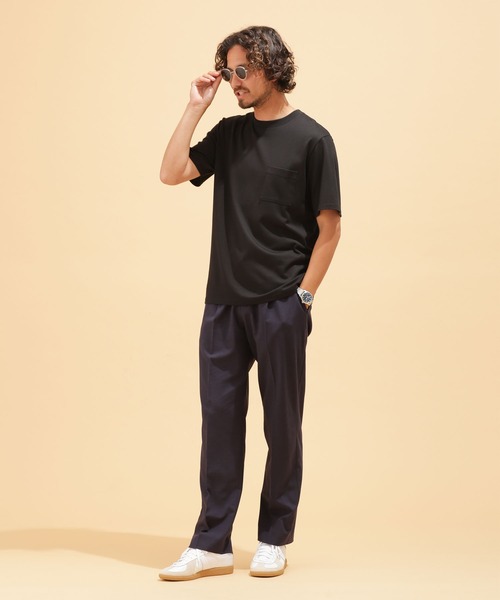 「NANO universe」 半袖Tシャツ M ブルー メンズ