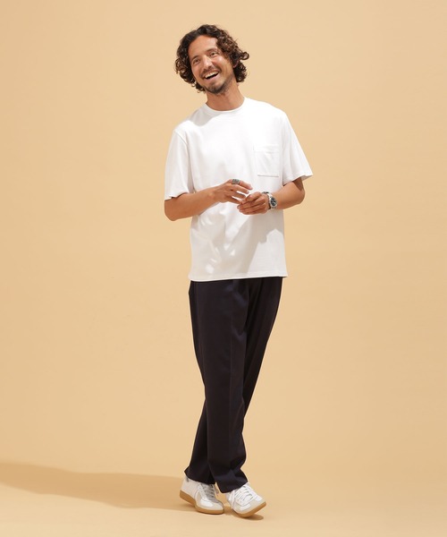 「NANO universe」 半袖Tシャツ M ブルー メンズ