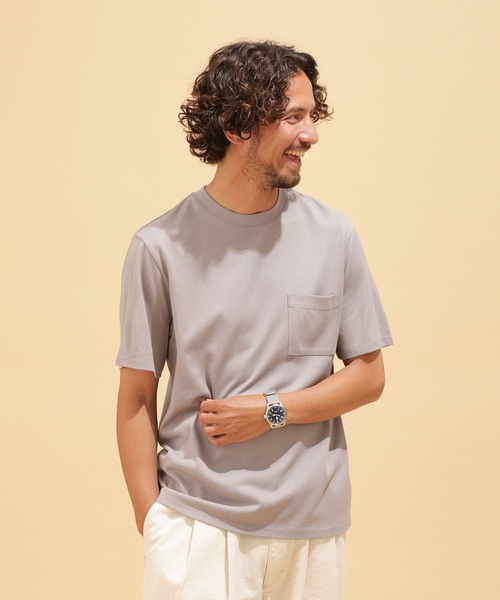 「NANO universe」 半袖Tシャツ M ブルー メンズ