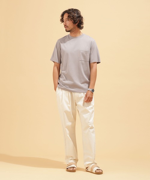 「NANO universe」 半袖Tシャツ M ブルー メンズ