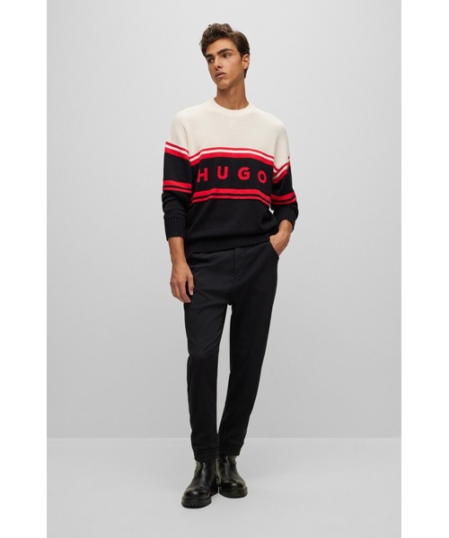 「HUGO」 長袖ニット XX-LARGE ブラック メンズ