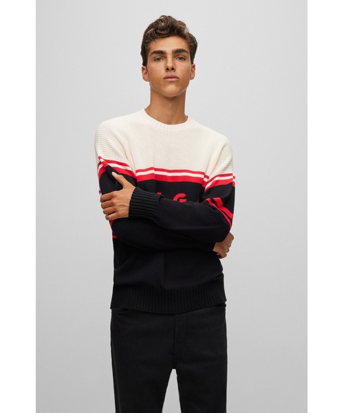「HUGO」 長袖ニット XX-LARGE ブラック メンズ