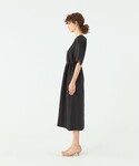 ワンピース 半袖 スムースリネン Vネックワンピースの詳細画像2
