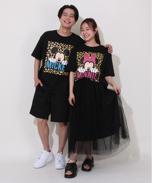 Disney tシャツ 「綿100％」親子お揃い ディズニー ヒョウ柄