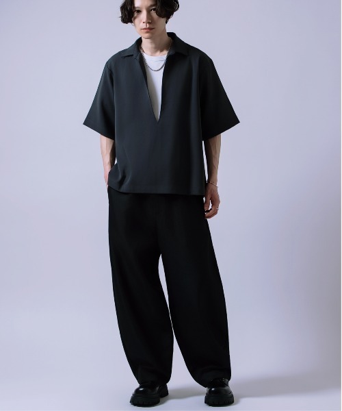 tシャツ 半袖 スキッパーシャツ メンズ レディース : ZOZOTOWN Yahoo