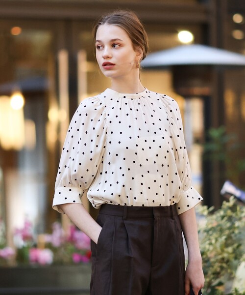 「DRESSTERIOR」 半袖シャツ 38 ベージュ レディース DRESSTERIOR 「DRESSTERIOR」 半袖ブラウス 38 ベージュ