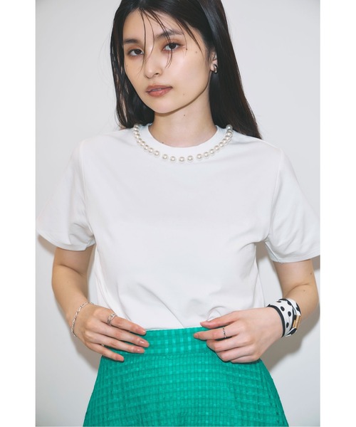 &. NOSTALGIA tシャツ パール付きTシャツ レディース : ZOZOTOWN