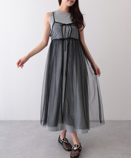 Lace Ladies（レースレディース） ワンピース チュール フロントリボン