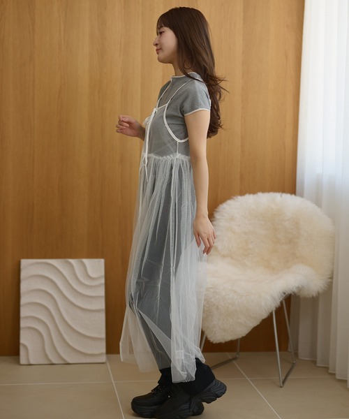 Lace Ladies（レースレディース） ワンピース チュール フロントリボン