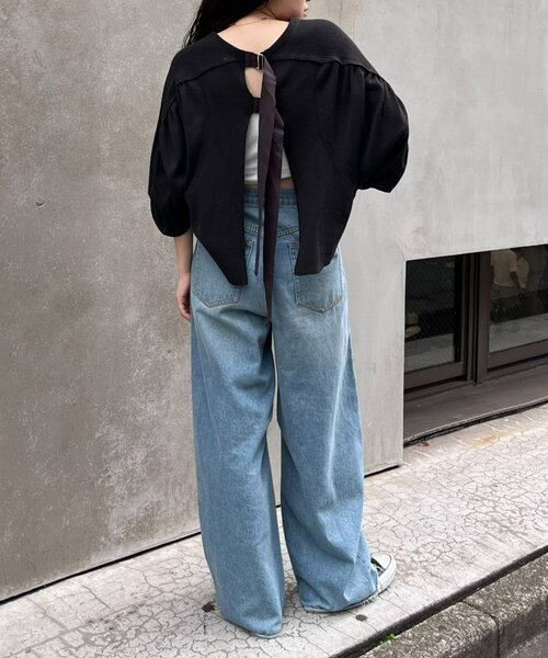 「etsinta」 7分袖カットソー ONE SIZE グレー レディース etsinta 「etsinta」 7分袖カットソー ONE SIZE グレー