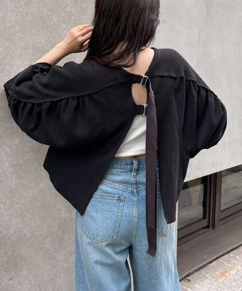 「etsinta」 7分袖カットソー ONE SIZE グレー レディース etsinta 「etsinta」 7分袖カットソー ONE SIZE グレー