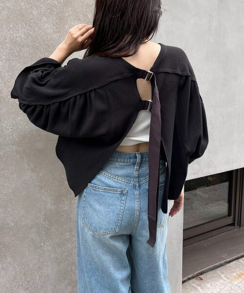 「etsinta」 7分袖カットソー ONE SIZE グレー レディース etsinta 「etsinta」 7分袖カットソー ONE SIZE グレー