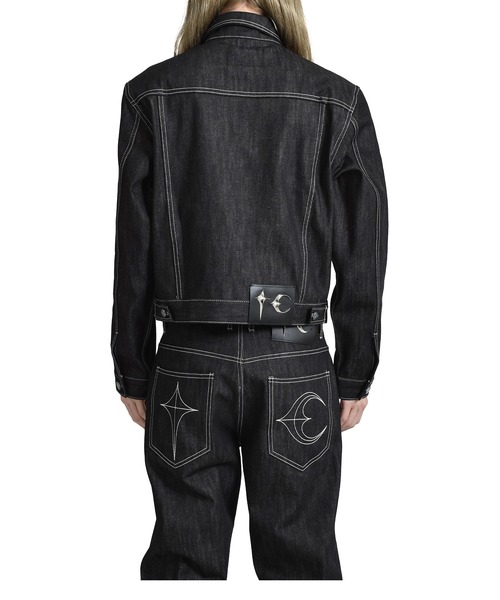 THUG CLUB ブラック デニムジャケット Blood Lazered Denim Jacket – thug club