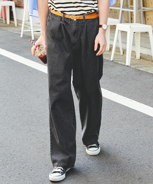 「EMMA CLOTHES」 加工デニムパンツ S チャコールグレー メンズ
