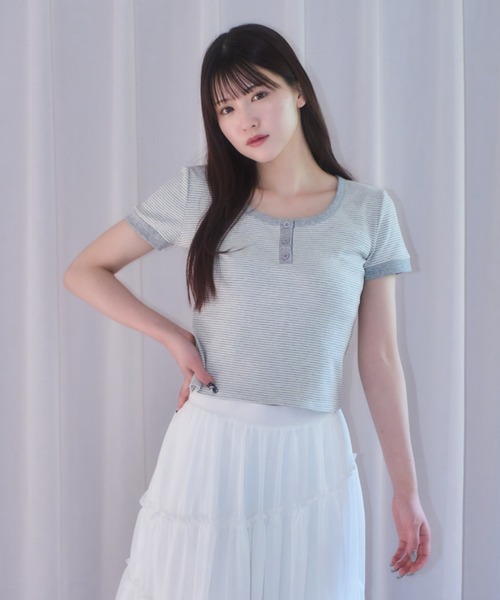 tシャツ ボーダークロップドTシャツ レディース ボーダークロップドTシャツ | ファッション通販サイト NUGU