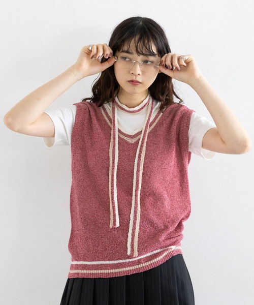 ニット セーター ファンシーヤーンニットベスト レディース