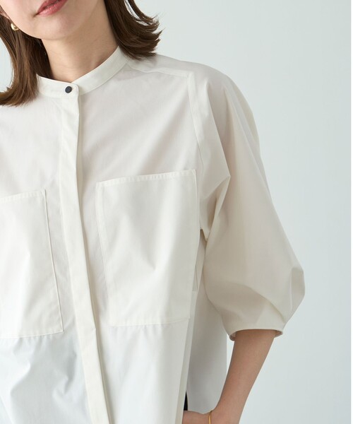 「UNFILO」 7分袖ブラウス MEDIUM ブルー レディース_画像3