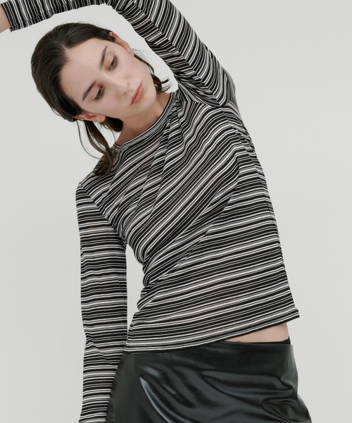 kiehtova tシャツ 「kiehtova」SHEER BORDER TOPS/シアー ボーダー