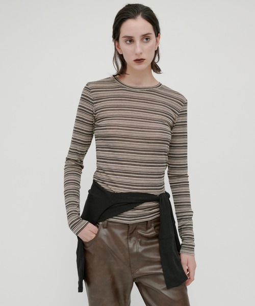 kiehtova tシャツ 「kiehtova」SHEER BORDER TOPS/シアー ボーダー