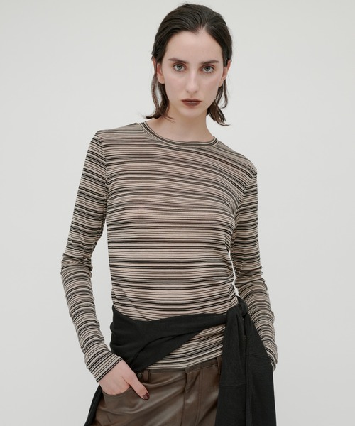 kiehtova tシャツ 「kiehtova」SHEER BORDER TOPS/シアー ボーダー