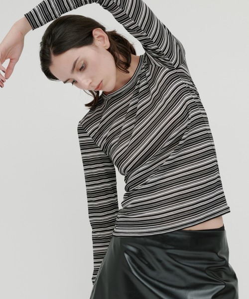 kiehtova tシャツ 「kiehtova」SHEER BORDER TOPS/シアー ボーダー