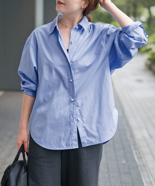 58 スピックアンドスパン spick&span ブラウス シャツ パール Spick＆Span ブラウス シャツ パールボタンシャツ レディース
