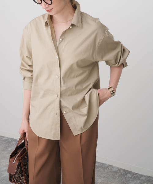 Spick＆Span ブラウス シャツ パールボタンシャツ レディース