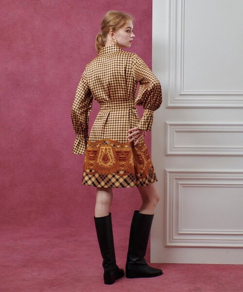 ルルウィルビー ボウタイ付き 総柄ワンピース LOULOU WILLOUGHBY（ルルウィルビー） ワンピース 「LOULOU WILLOUGHBY