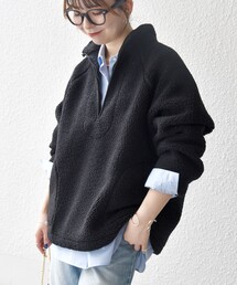 SHIPS any tシャツ any:「洗濯機可能」ボア フリース ハーフジップ