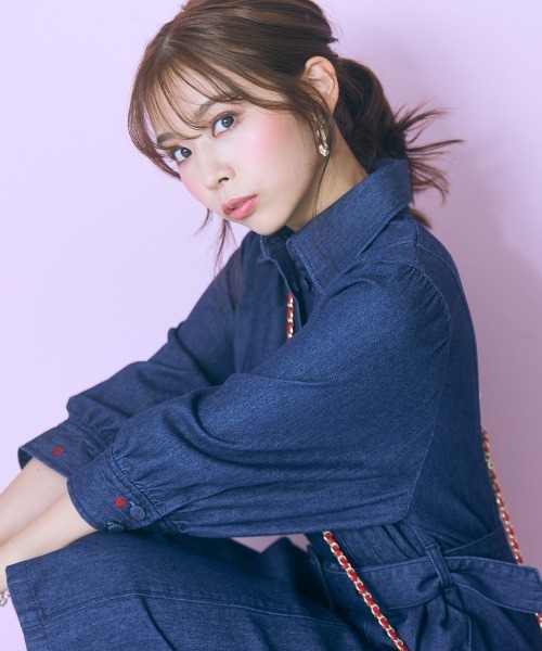 marun（マルン） ワンピース 「大きいサイズ」袖口ハート刺しゅう